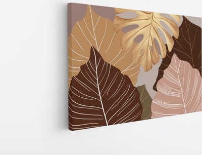 Saammp Canvas Schilderij - Gekleurde bladeren - Goud - Landschap - Natuur - 45x30 - Foto op canvas - Wanddecoratie - Muurdecoratie Woonkamer - Slaapkamer decoratie - Canvas Print