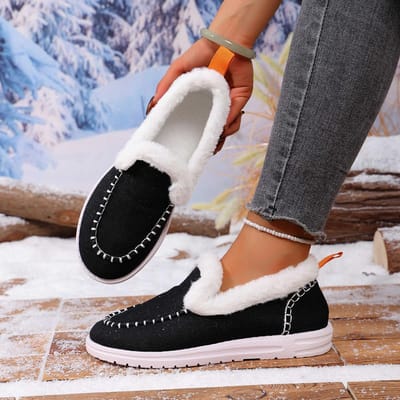 Dames Naked Laarzen met Pluche Voering Dames Comfortabele Winterlaarzen Casual Schoenen Winter Casual Schoenen 36 zwart