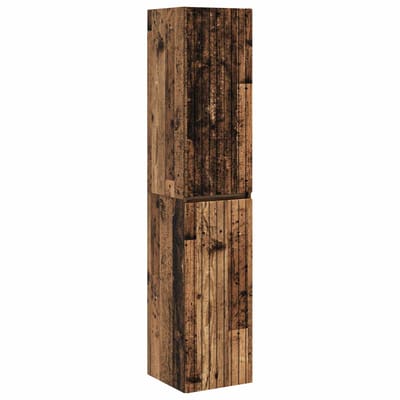 vidaXL - Wandgemonteerde - Badkamerkast - Oud - hout - 33 - x - 34,5 - x - 160 - cm