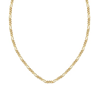 Klassieke Schakelketting Goudkleurig (925 sterling Zilver) Trendy Dames Ketting Goldplated | cadeau voor vrouw of vriendin