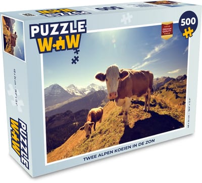 Puzzel Koeien - Licht - Alpen - Legpuzzel - Puzzel 500 stukjes
