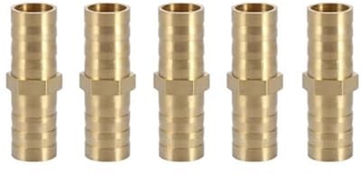 Dailygoods - Messing Barb Connector - Slangkoppeling - Hoogwaardig - Koper - Adapter - Geschikt voor lucht water olie gas brandstof - 10mm 5st