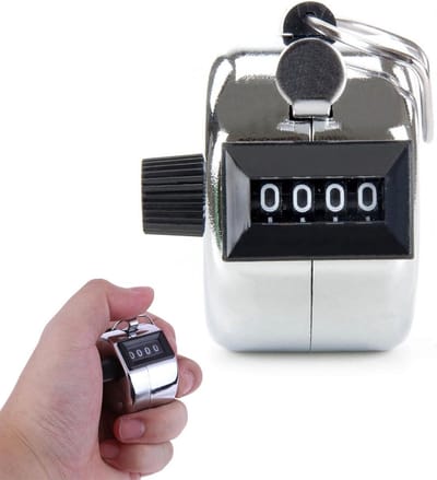 Allecto Plus - Handteller 4-cijferige teller metaal rijenteller voor telling sport training en school