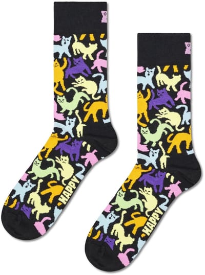 Happy Socks unisex sokken cat zwart