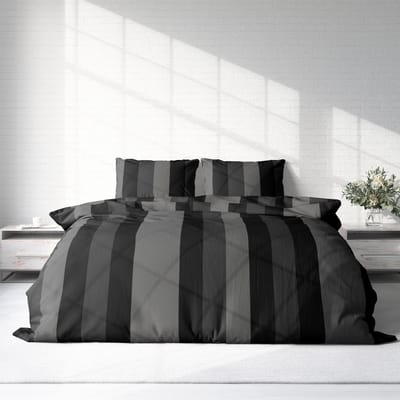 Dekbedovertrek - Micropercal - Soepel & Zacht - Lits-Jumeaux - 240 x 220 cm - Black Lines