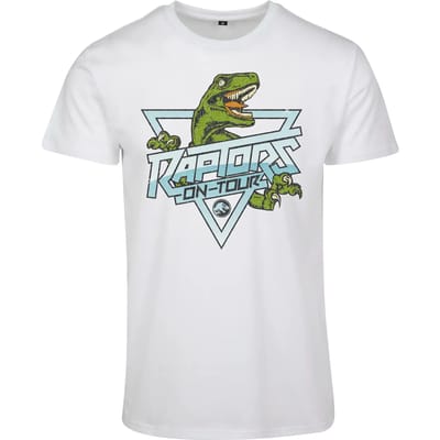 Merchcode Jurassic Park - Raptors Heren T-shirt - S - Wit