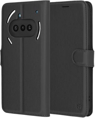 Hoesje geschikt voor Nothing Phone (3a) - Techsuit Leather Folio Book Wallet Case - Zwart