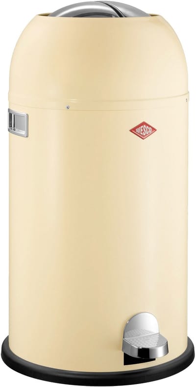 WESCO Kickmaster Prullenbak | Pedaalemmer | 33 Liter | Metaal - Amandel | Afvalemmer - Made in Germany