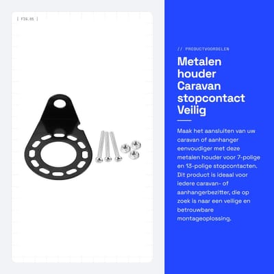 Dailygoods- Houder Aanhangerstopcontact - Metalen - 7-polige/13-polige - Corrosiebestendig - Inclusief Schroeven/Moeren - Duurzaam Gebruik