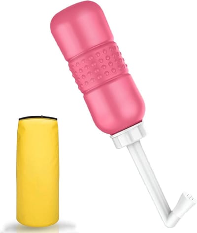 Draagbaar Bidet - Reis Bidet - Persoonlijke Hygiëne - Schuine Spuitmond - 450 ml Capaciteit - Roze