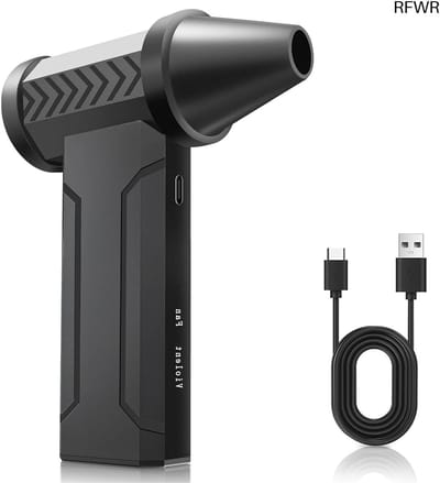 RFWR® Elektrische stofventilator met 4 snelheden en 10000 mAh accu voor pc-reiniging, auto en tuin