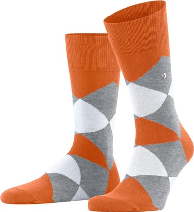 Burlington Clyde gedessineerd katoen sokken heren orange - maat 40-46