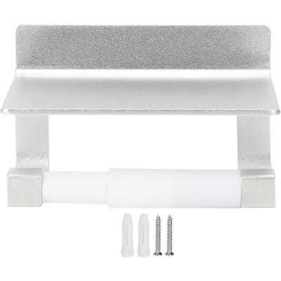 Ruimte-aluminium Wandmontage Rolpapierek Toiletpapierhouder met Telefoonopslagplank gray