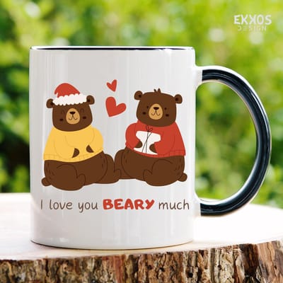 I love you beary much mok | Mok met tekst | Grappige mok | Verjaardag cadeau | Cadeau voor man | Cadeau voor vrouw | Cadeau voor haar | Cadeau voor hem | Grappige cadeau | Thee glazen | Valentijn cadeautjes | Koffiekopjes