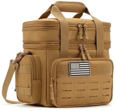 Geargalaxy Lunchbox - Reis Lunchbox - Outdoor Lunchbox - Bewaardoos - Picknickbox - Koeltas - Koelbox Tas - Picknickdraagtas - Khaki