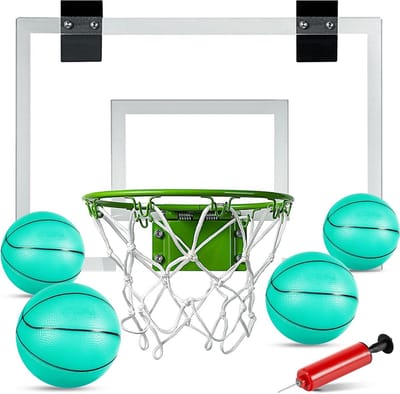 Basketbalbord voor Boven de Deur met Lichtgevende Bal - Speelplezier voor Kinderen en Volwassenen
