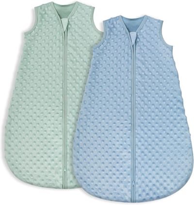 Zachte katoenen baby slaapzak 1.5 Tog voor pasgeborenen van 6-12 maanden, ideaal voor lente en herfst, beschikbaar in blauw en groen