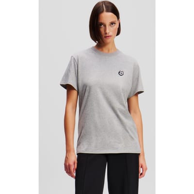Karl Lagerfeld Ikon Patch T-shirt Light Grey Melange Taglia: S | Maglie Sportivi Outlet | Donna | Grigio