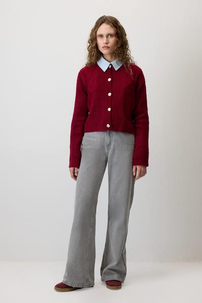 Touché Privé - Gebreid vest - Bordeaux - Dames