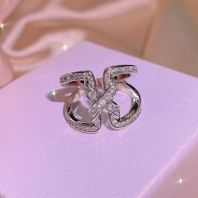 sterling zilver creatieve geometrische ring voor dames zirkonia onregelmatige ring feest verjaardag sieraden cadeau 9 gray