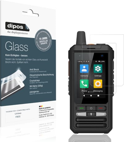 dipos – 2x Pantserfolie geschikt voor Uniwa F80S | 9H Screenprotector