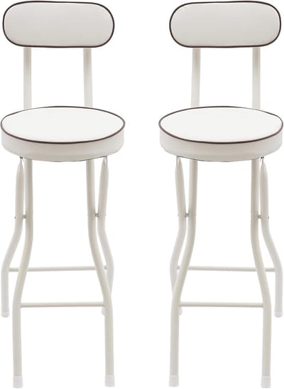 Inklapbare Barkrukken - Klapkrukken Rugleuning - Keuken en Bar - Ruimtebesparend Ontwerp - 65 cm Hoogte - Wit