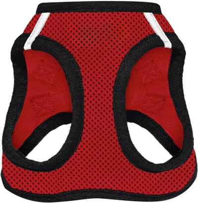 Famanu – Hondentuig - mesh voor alle weersomstandigheden - reflecterend - tegen trekken - voor kleine - middelgrote honden en katten - met veilige klittenbandsluiting - gesp - dubbele D-ringen