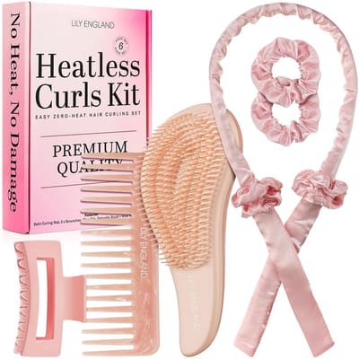SnelShoppen - Heatless Krulspelden Set voor 's Nachts, Satijnen Hoofdband, Prachtige Krullen Zonder Hitte, Geschikt voor Alle Haartypes, Ideaal voor F
