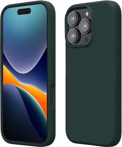 kwmobile telefoonhoesje geschikt voor Apple iPhone 16 Pro Max - Hoesje met siliconen coating - Smartphone case in mosgroen