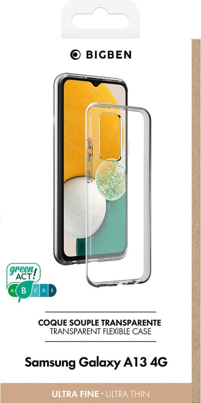 Bigben Connected, Hoesje geschikt voor Samsung Galaxy A13 4G - Flexibel & Ultra-thin TPU, Transparant