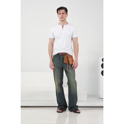 Heren Slim Fit Ronde Hals Katoenen Tee