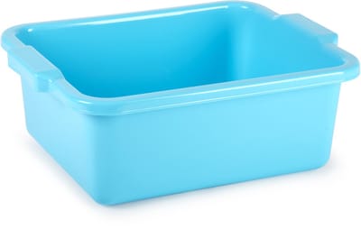 Plasticforte afwas en schoonmaak Teil - Rechthoek model - kunststof - 11 liter - 40 x 30 x 14 cm - blauw- spoelbak