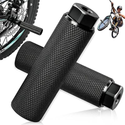Fietsvoetsteun - Aluminium Fiets Voetsteunen - Bike Pegs - Standaardpedalen - Achtervoetsteunen - Stuntpinnen - Pedaal - Stunt Pegs voor Fietsen - Fietsen Accessoires - 10*2.8cm - 1 paar - Zwart