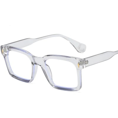 Anti Blauw Licht Heren Leesbril Luxe Rechthoekig Vintage Designer Vierkant Zwarte Monturen met Klinknagels Original lens 0