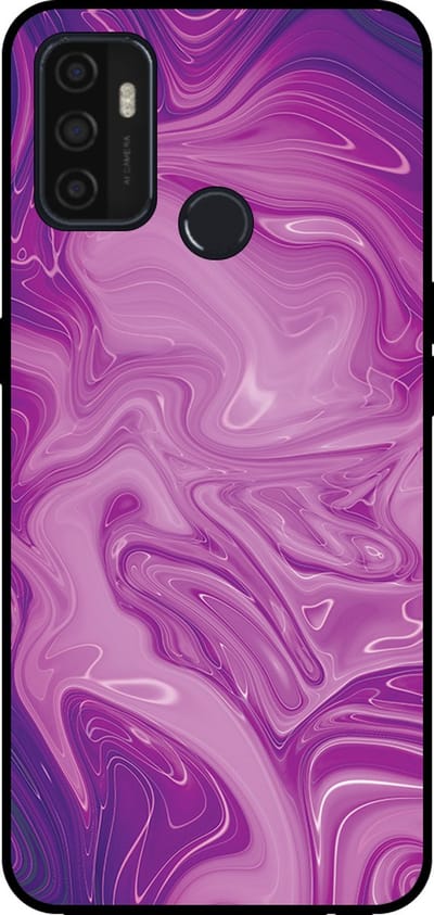 Smartphonica Telefoonhoesje voor OPPO A32 / A53 / A53s met marmer opdruk - TPU backcover case marble design - Paars geschikt voor Oppo A32;Oppo A53;Oppo A53s