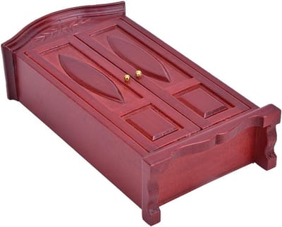 Miniatuur Kast - Poppenhuis Meubel - Poppenhuis Decoratie - Functionele Dubbele Deur - 17 x 9 x 4 cm