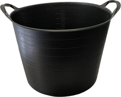 HL - Drinkbak voor Paarden - Voerbak -Voeremmer - Voerton - Hooi - Flex Emmer - Tubtrug - Trug - Paard - Pony - Rubber - 42 Liter - Zwart