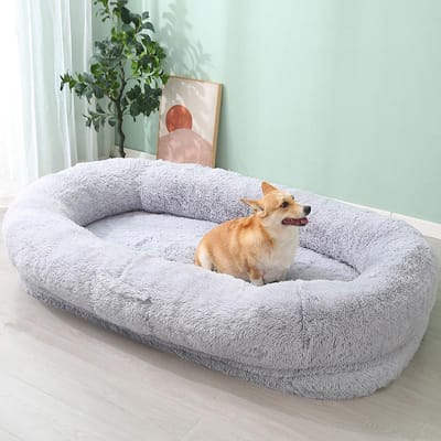 Matelas pour animaux de compagnie humain et chien Chenil Lit pour chien Tapis pour animaux de compagnie Peluche Hiver Chaud Chat Grand Tapis de chenil Amovible et Lavable Tapis pour chien 4XL   165X95X30CM
