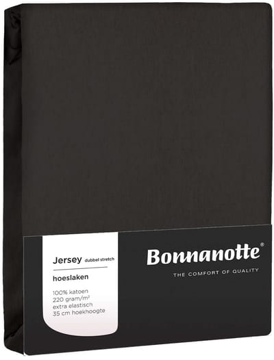 Bonnanotte Hoeslaken Jersey Dubbel Stretch Deep Grey 120x200 t/m 140x220