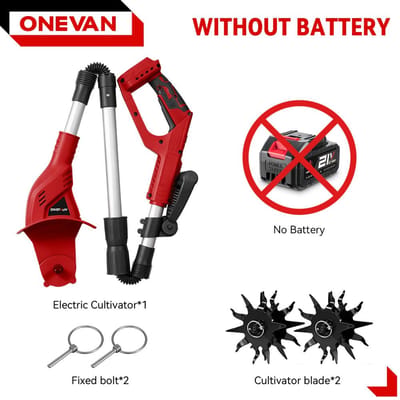 ONEVAN Borstelloze 1600W Elektrische Frees Frees Cultivator Grasmaaier Draadloze Verticuteerder Tuingereedschap Voor Makita Batterij Pin No Battery