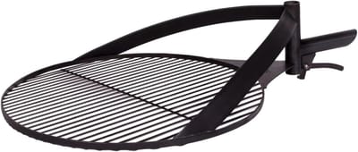 Grillrooster met handvat - Vuurschaal accessoire - Buiten koken - Hittebestendig staal - Ø 60 cm - Zwart