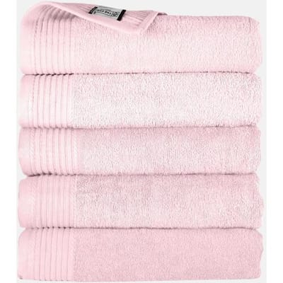 The One Towelling Handdoek - 50x100 cm - 5 stuks - Hotelkwaliteit - 450 g/m² - 100% Gekamd katoen - Licht Roze