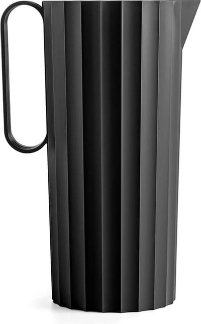 Kunststof schenkkan / waterkan - Hydria - zwart - 16 x 11 x H 24 cm - 1700 ml / 1,7 liter