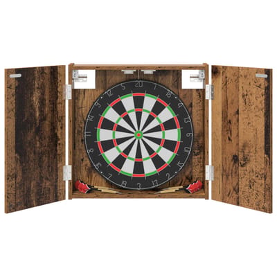 vidaXL - Dartbord - Kabinet - Eikenhout - 56 - x - 12 - x - 53,5 - cm - Bewerkt - hout