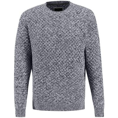 Fynch-Hatton Trui Ronde Hals Mouliné Texture Knit Navy / male