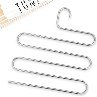 Porte-Pantalons Pliant Multifonctionnel, Multicouche Sans Couture Antidérapant, Outil de Rangement pour Pantalons de Garde-Robe Domestique Gain de Place 1pc white