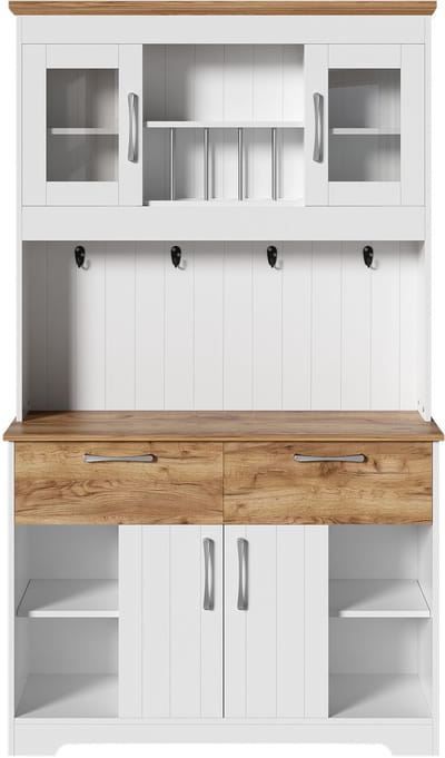 Groot Keukenbuffet - Vitrinedeur en Haken - 106 cm