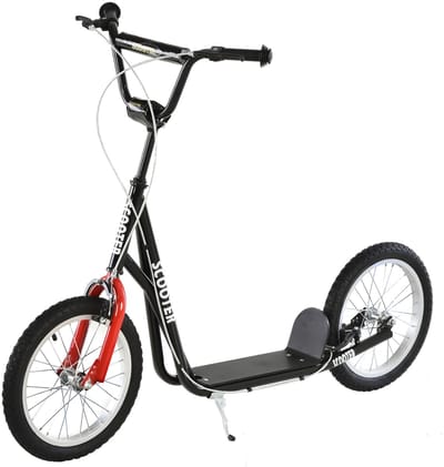 City Scooter met Verstelbaar Stuur – Step met Dubbele Wielen – Zwart