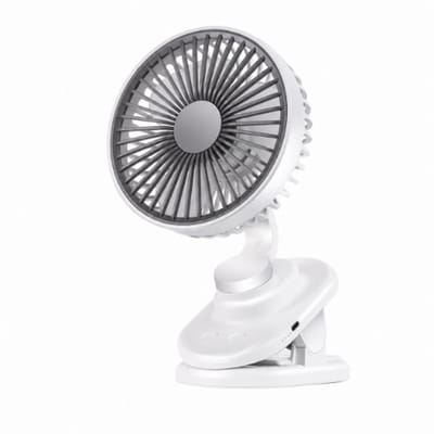 VHV - Tafelventilator - Clip ventilator - Bureauventilator - Mini ventilator - 360 graden draaibaar - Verstelbaar - Stil - USB - Voor kantoor, slaapkamer en op reis - 12.5*8*20cm - Wit