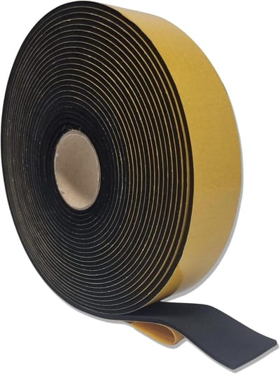 Dakvenster Afdichting Schuim - Zelfklevende Tape - Ventilatieklep Dichten - Zeer Flexibel EPDM - 54mm Breed 10m - Zwart